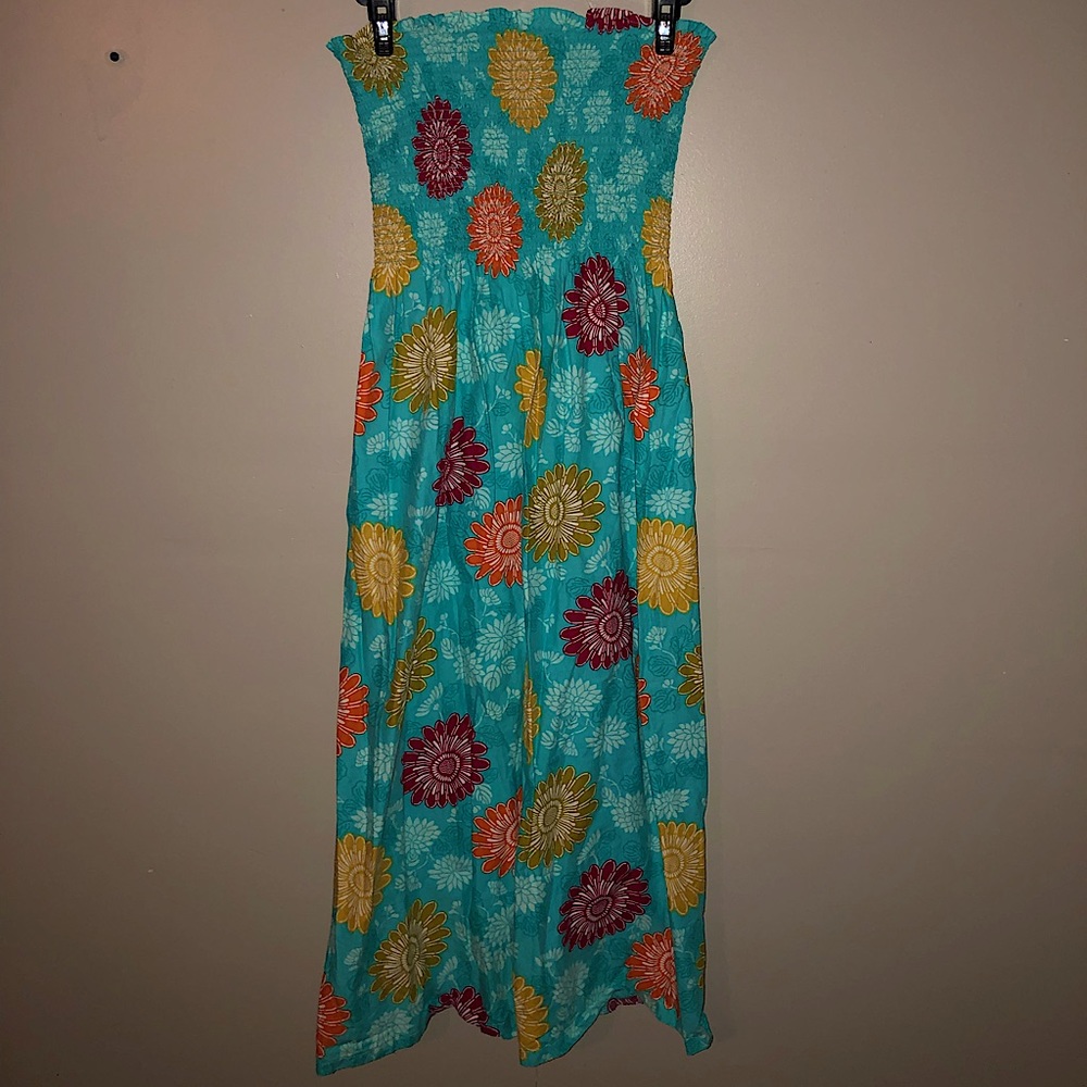 Flower Printed Tube Dress